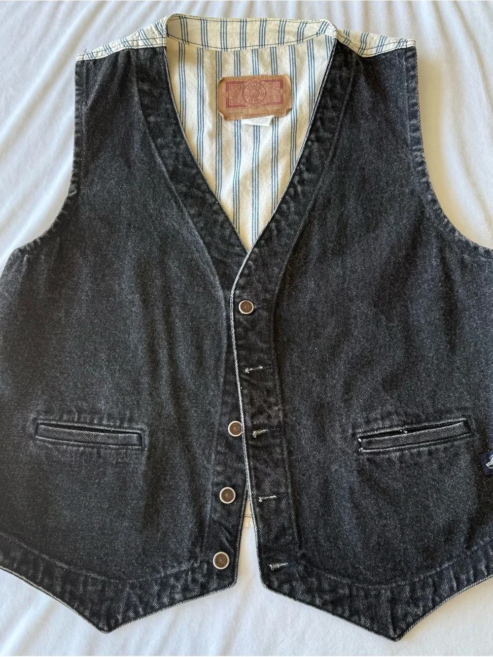Vintage Levi’s Black Denim Vest silver Tab size XL